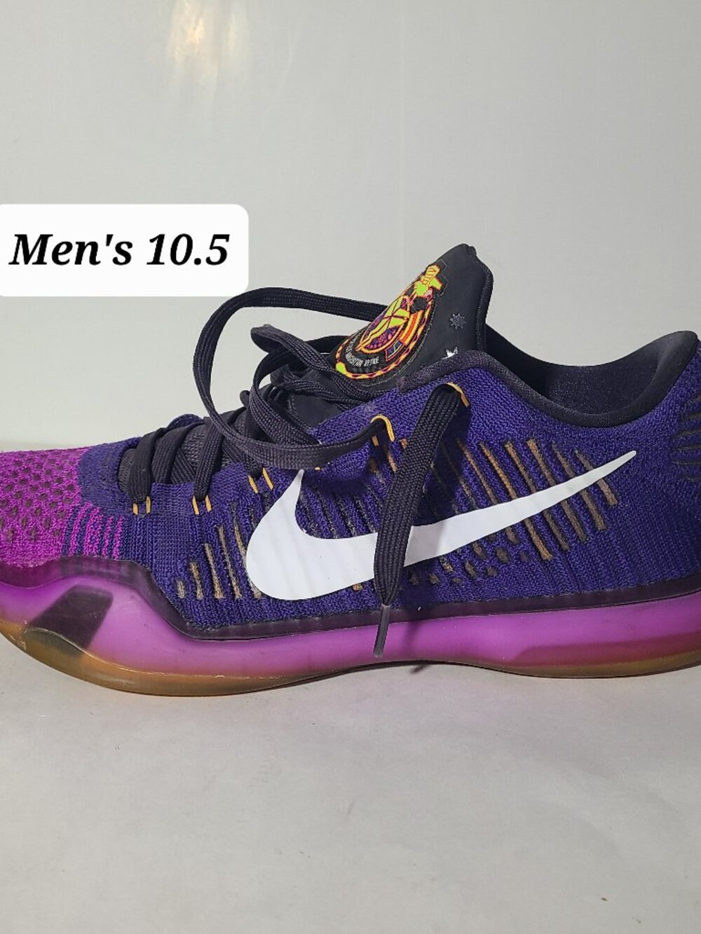 Nike Kobe 10 Elite Low Opening Night Purple Knit Low Men's Shoes Size 10.5 VGUC